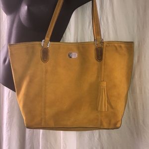 Ralph Lauren Suede Yellow Handbag Tote